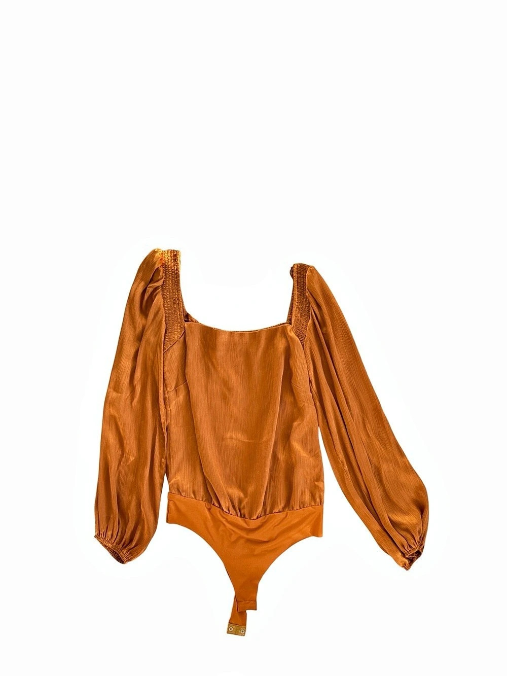Puff Sleeve Bodysuit in Orange Size Small Like New